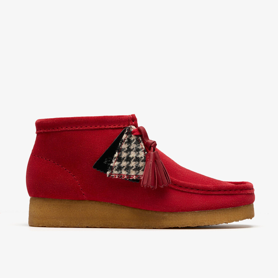 wallabee laars - rood suède